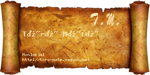 Törő Máté névjegykártya